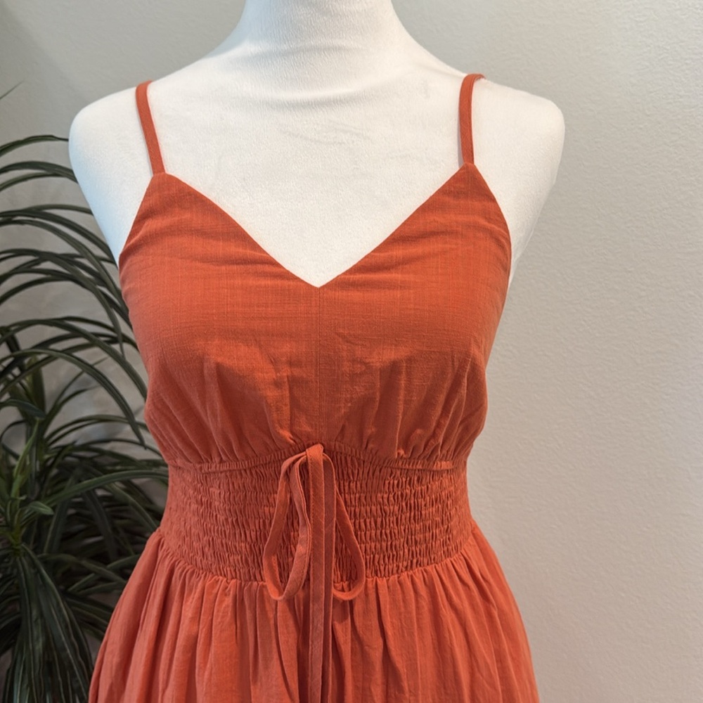 Grace Karin Rust Color Maxi Dress Summer Flowy Cotton Spaghetti Strap S - Picture 4 of 16